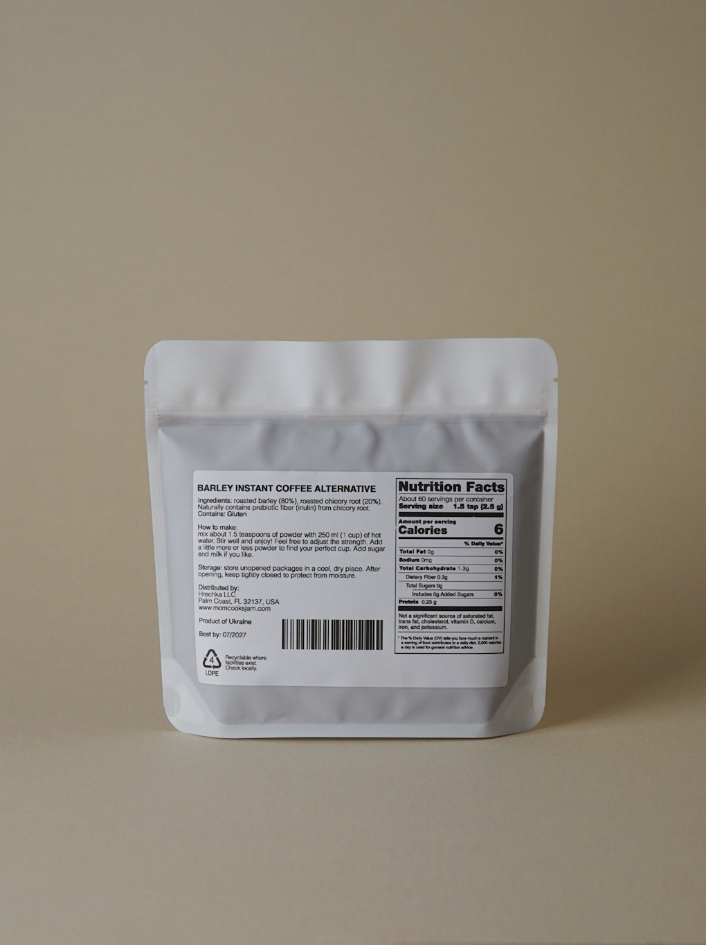 Coffee Alternative. Barley & Chicory  – Roasted Herbal Drink from Ukraine. Caffeine-Free