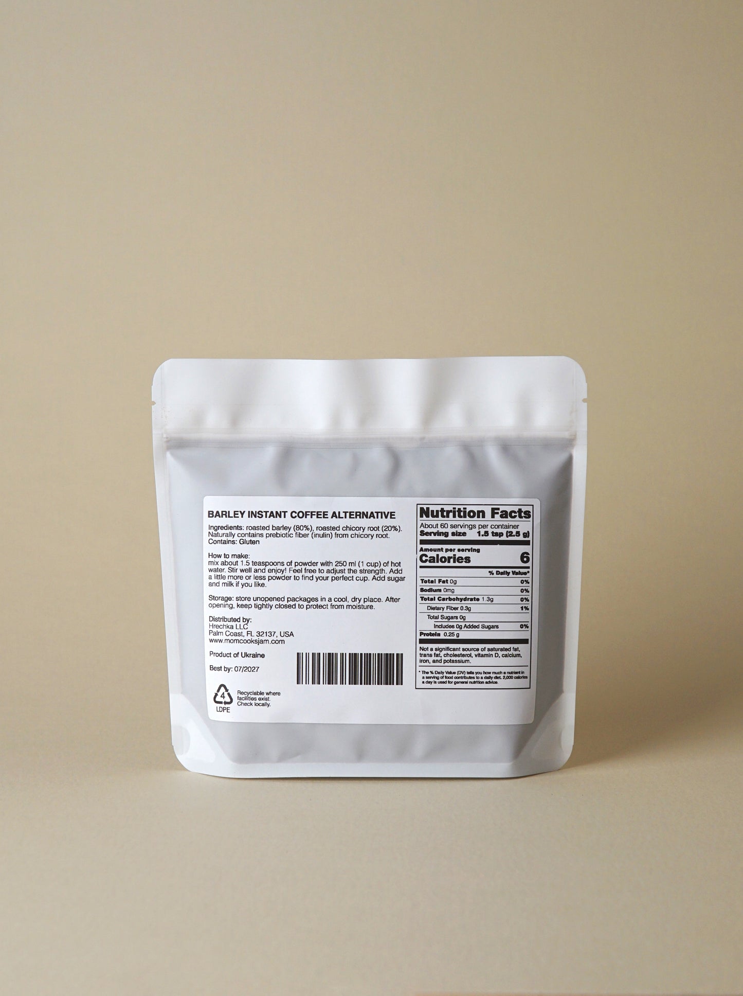 Coffee Alternative. Barley & Chicory  – Roasted Herbal Drink from Ukraine. Caffeine-Free