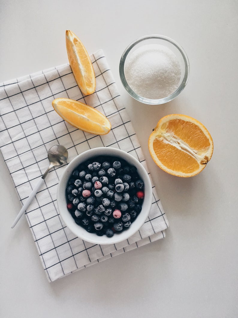 Natural Blueberry jam with orange