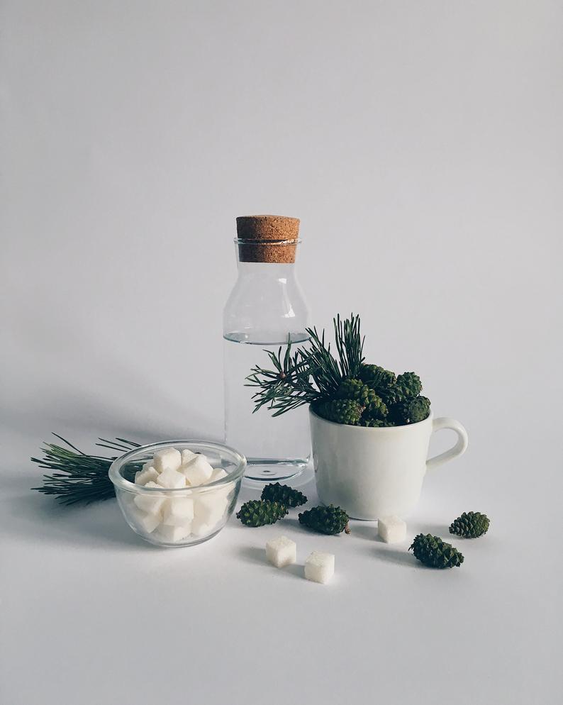 Pine cone jam jar with red hat made in Ukraine